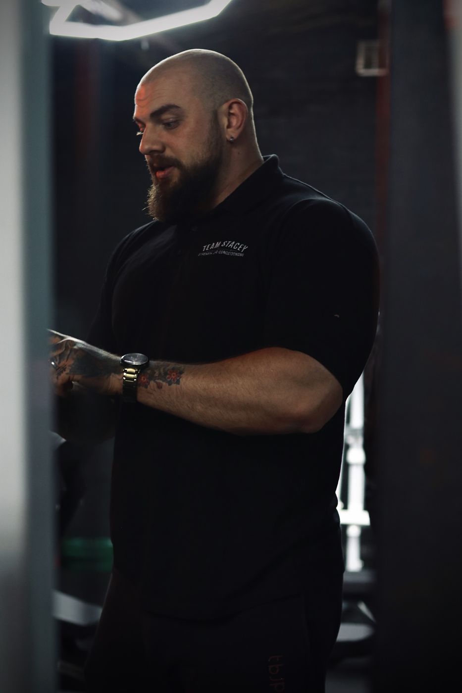 Ben Stacey coaching in the gym